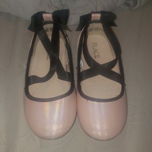 Pink little girls slip on shoes